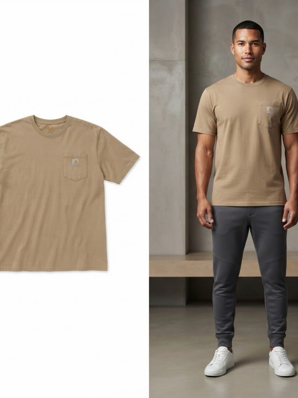 Carhartt Men’s Short-Sleeve Pocket Tee in Tan 2XL